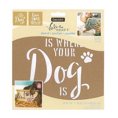 DecoArt Value Kraft Stencils - Woof Woof