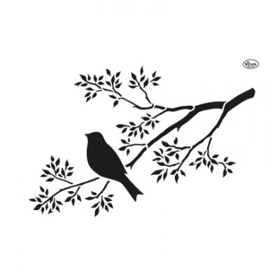 ViVa Decor Schablone - Ast mit Vogel