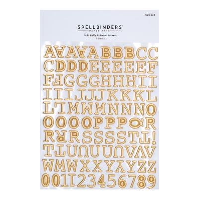 Spellbinders Sticker - Gold Puffy Alphabet Stickers