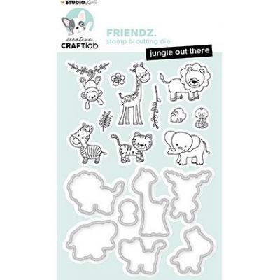 StudioLight Friendz Nr.45 Clear Stamps And Dies - Jungle Out There Mini