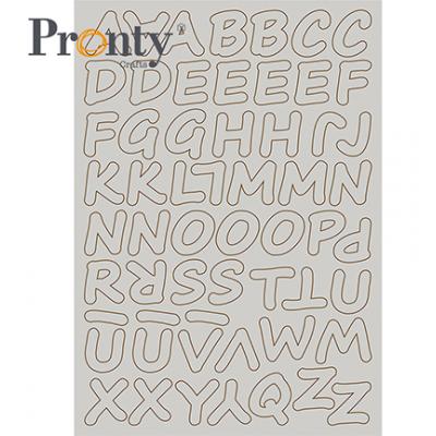 Pronty Grey Chipboard Die Cut - Alphabet