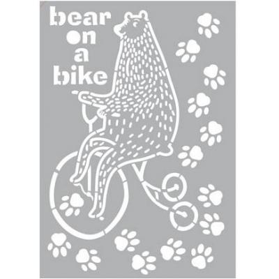 Pronty Stencil - Bear On Bike