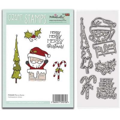 Polkadoodles Clear Stamps - Merry Santa