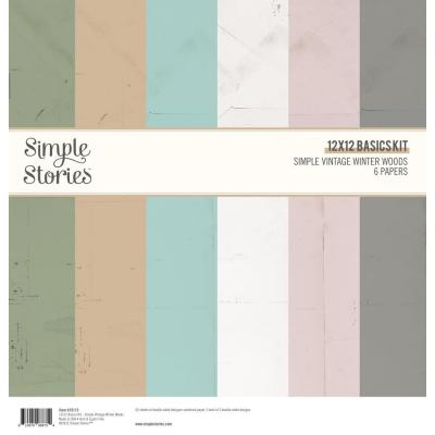 Simple Stories Winter Woods Cardstock - Basics Double-Sided Paper Pack