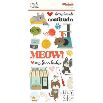 Simple Stories Pet Shoppe Cat Sticker - Foam Stickers
