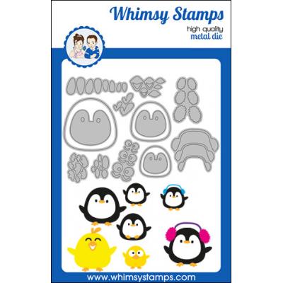 Whimsy Stamps Deb Davis and Denise Lynn Outlines Die - Penguin Pals