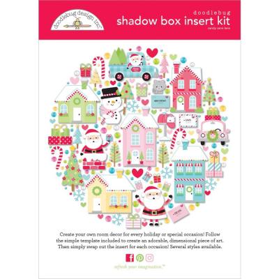 Doodlebug Candy Cane Lane - Shadowbox Insert Kit