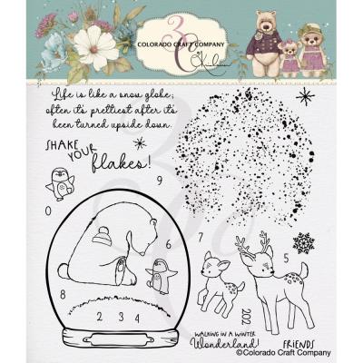 Colorado Craft Company By Kris Lauren Clear Stamps - Snow Globe