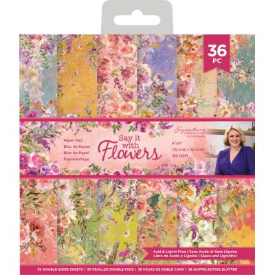 Crafter's Companion Say It With Flowers Designpapiere - Paper Pad
