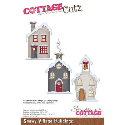 CottageCutz Dies - Snowy Village Buildings