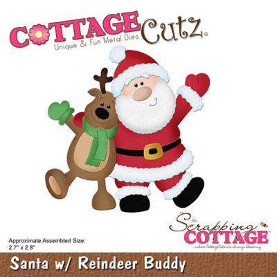 CottageCutz Dies - Sante With Reindeer Buddy