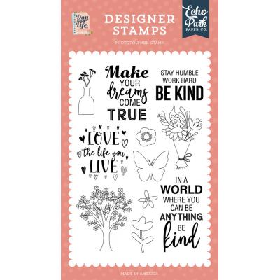 Echo Park Day In The Life No. 2 Clear Stamps - Love The Life You Live