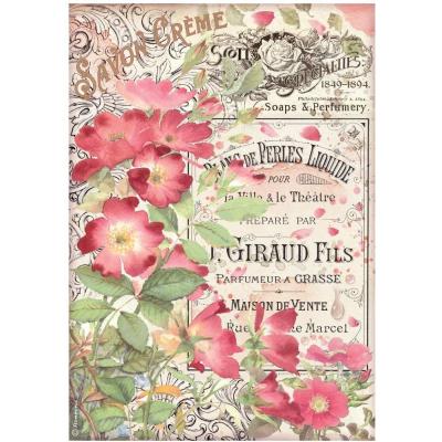 Stamperia Rose Parfum Spezialpapier - Savon Créme