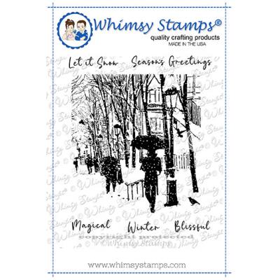 Whimsy Deb Davis Rubber Cling Stamp - Blissful Winter