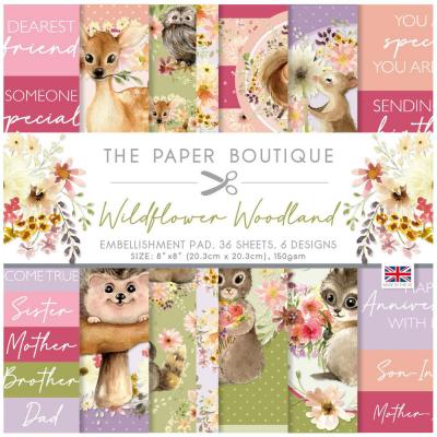 The Paper Boutique Wildflower Woodland Designpapiere - Embellishments Pad