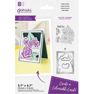 Crafter's Companion Colourable Create-A-Card Stamps & Dies - Sweet Roses