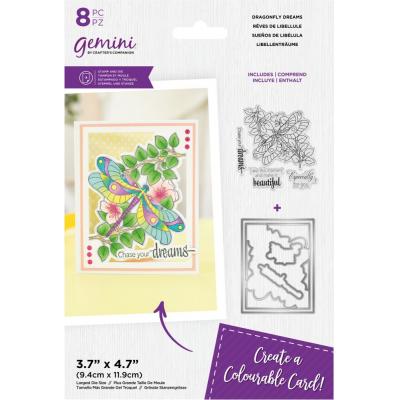 Crafter's Companion Colourable Create-A-Card Stamps & Dies - Dragonfly Dreams