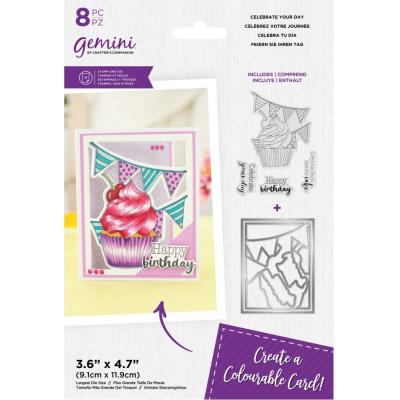 Crafter's Companion Colourable Create-A-Card Stamps & Dies - Celebrate Your Day