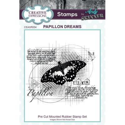 Creative Expressions Andy Skinner Rubber Stamp - Papillon Dreams