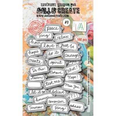 AALL & Create Ephemera Paper Die Cuts - Tiny Words White