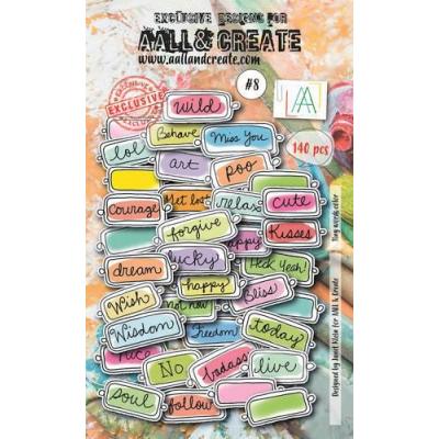 AALL & Create Ephemera Paper Die Cuts - Tiny Words Color