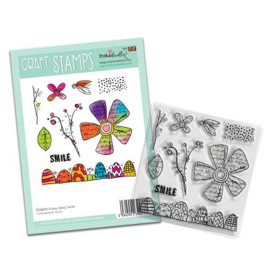 Polkadoodles Funky Flowers Clear Stamps - Daisy Smile