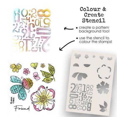 Polkadoodles Colour & Create Funky Stencil - Flower Friend