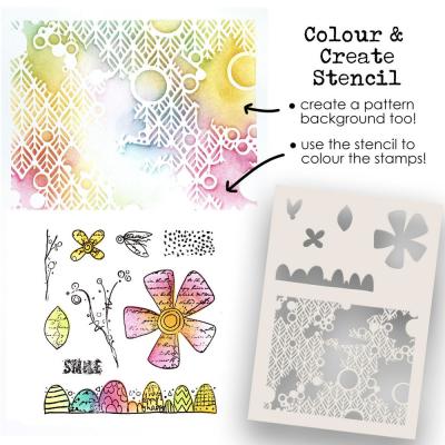 Polkadoodles Colour & Create Funky Stencil - Daisy Smile