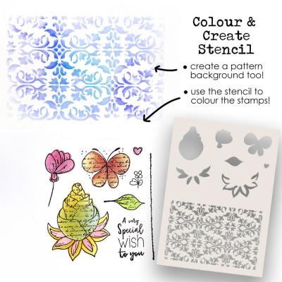 Polkadoodles Colour & Create Funky Stencil - Butterfly Wish