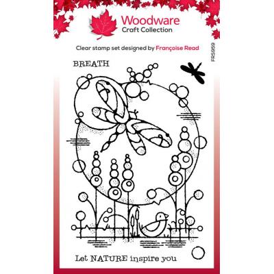Creative Expressions Woodware Craft Collection Clear Stamps - Dragonfly Pond