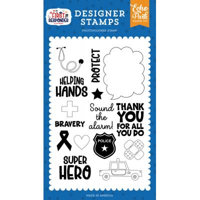 Echo Park First Responder Clear Stamps - Helping Hands