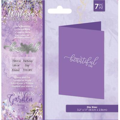 Crafter's Companion Wisteria Stamp & Die - Life Is Beautiful