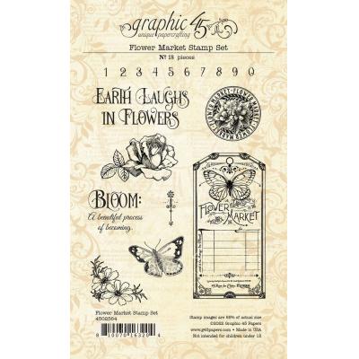 Graphic 45 Flower Market Clear Stamps - Flower Market