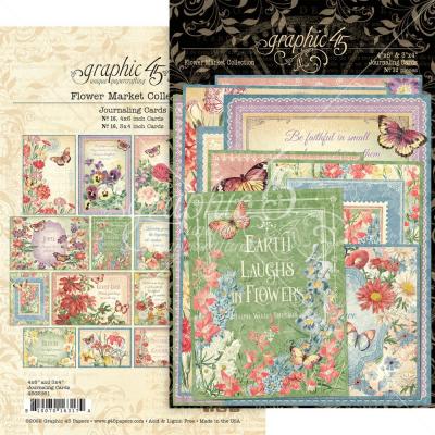 Graphic 45 Flower Market Die Cuts - Journaling Cards
