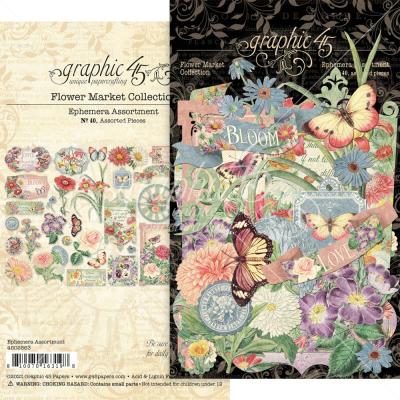 Graphic 45 Flower Market Die Cuts - Ephemera Assortment
