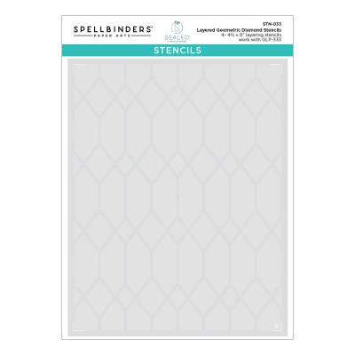 Spellbinders Stencil - Layered Geometric Diamond