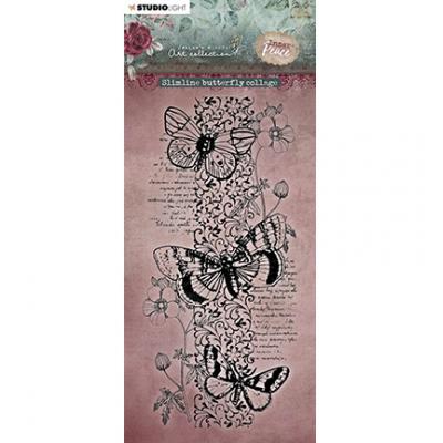 StudioLight Jenines Mindfull Art Collection Inner Peace Nr. 279 Slimline Clear Stamp - Butterfly Collage