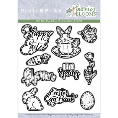 PhotoPlay Bunnies & Blooms Etched Die - Bunnies & Blooms