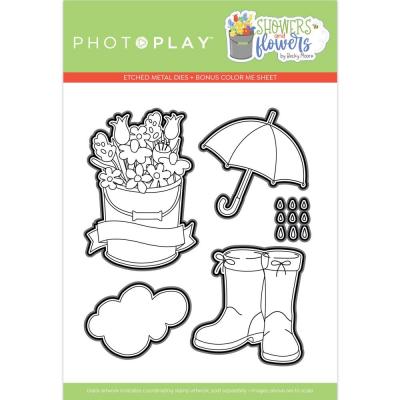 PhotoPlay Showers & Flowers Etched Die - Showers & Flowers