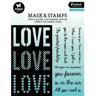 StudioLight Essentials Nr.01 Stamps And Mask - Love Sentiments