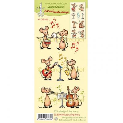 Leane Creatief Clear Stamps - Mäuse die Musik spielen