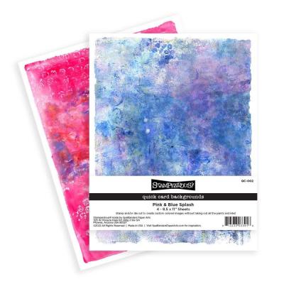 Stampendous Designpapiere - Quick Card Backgrounds Pink & Blue Splash