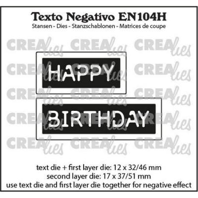 Crealies Texto Stanzschablonen - Happy Birthday horizontal