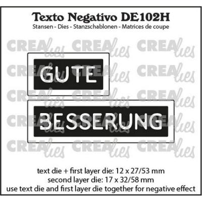 Crealies Texto deutsch Stanzschablonen - Gute Besserung horizontal