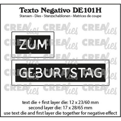 Crealies Texto deutsch Stanzschablonen - Zum Geburtstag horizontal