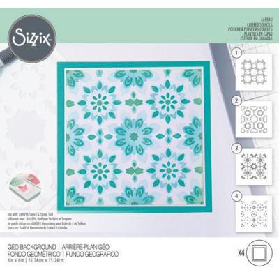 Sizzix Olivia Rose Layered Stencils - Geo Background