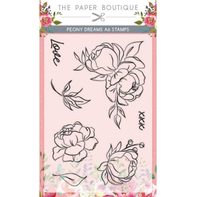 The Paper Boutique Poeny Dreams Clear Stamps - Peony Dreams