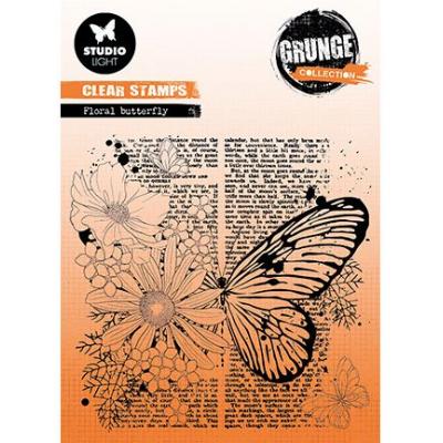 StudioLight Grunge Collection Nr.402 Clear Stamp - Floral Butterfly