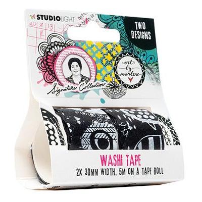 tudioLight Art By Marlene Signature Collection Nr.08 Klebeband - Washi Scallop Black And White