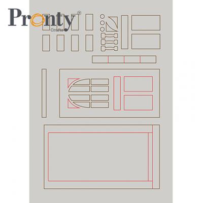 Pronty Grey Chipboard Die Cut - Doors